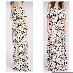 Show Me Your Mumu Hacienda Maxi Dress Steel Magnolia Floral Print MEDIUM